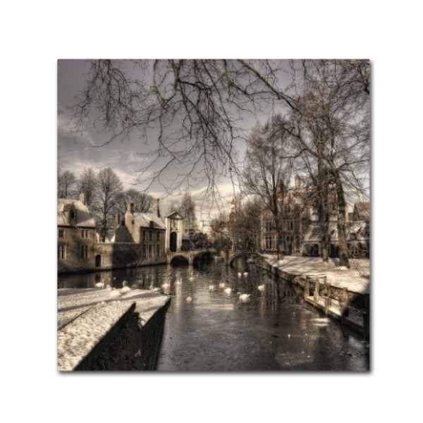 Trademark Fine Art Yvette Depaepe 'Bruges In Christmas Dress' Canvas Art, 24x24 1X02749-C2424GG